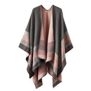 3376 Shawl Wraps For Women, Elegant Knitted Cape Open Front Soft Poncho